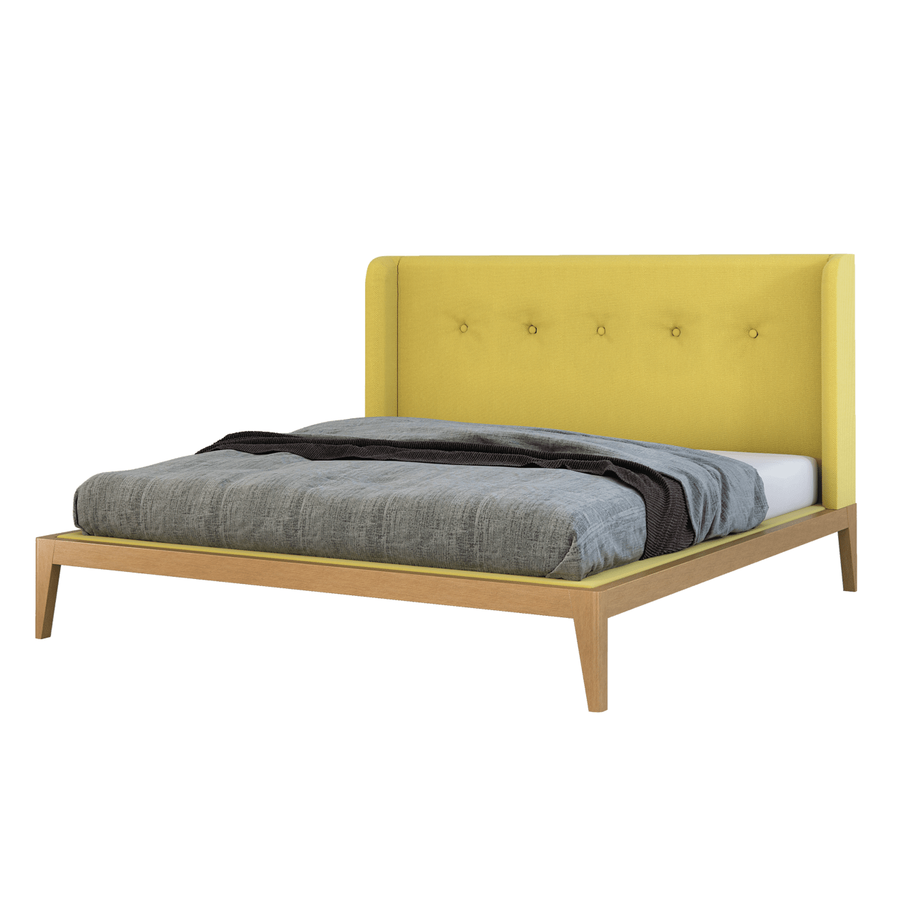 Кровать двуспальная с мягким изголовьем 160x200 темно-серая Fly soft new BRAGIN DESIGN ДИЗАЙНЕРСКИЕ 256413 Бежевый;черный  - Вид №5