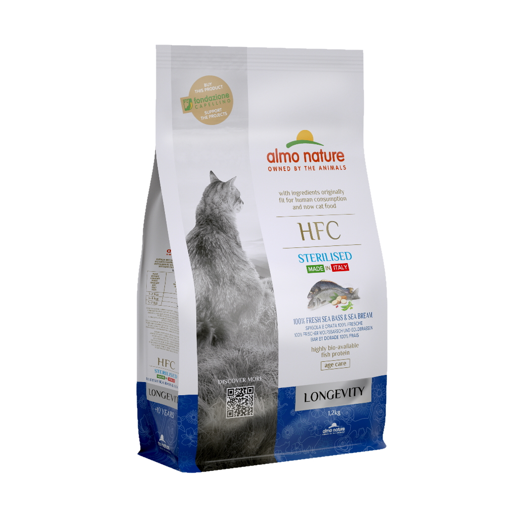 ПР0059777 Корм для кошек Longevity Sterilized для стерилиз., св.морск.рыба: окунь и лещ сух. 1,2кг Almo Nature 