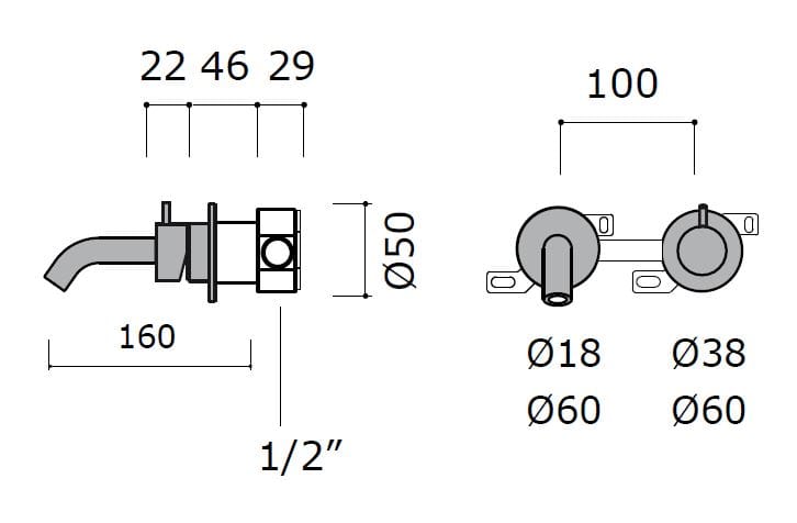 Смеситель для раковины из нержавеющей стали MINA IVI ARCH-00062954 - Вид №3