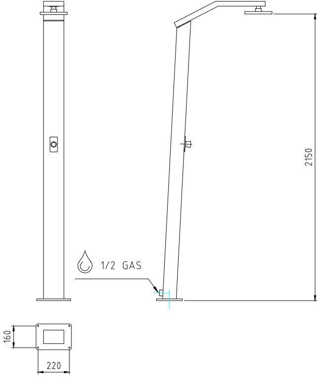 Ama Luxury Shower Солнечный летний душ из нержавеющей стали sun-id-1457614 - Вид №7