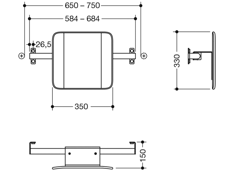 900.51.90460 поддержка спины HEWI Stützen  - Вид №5