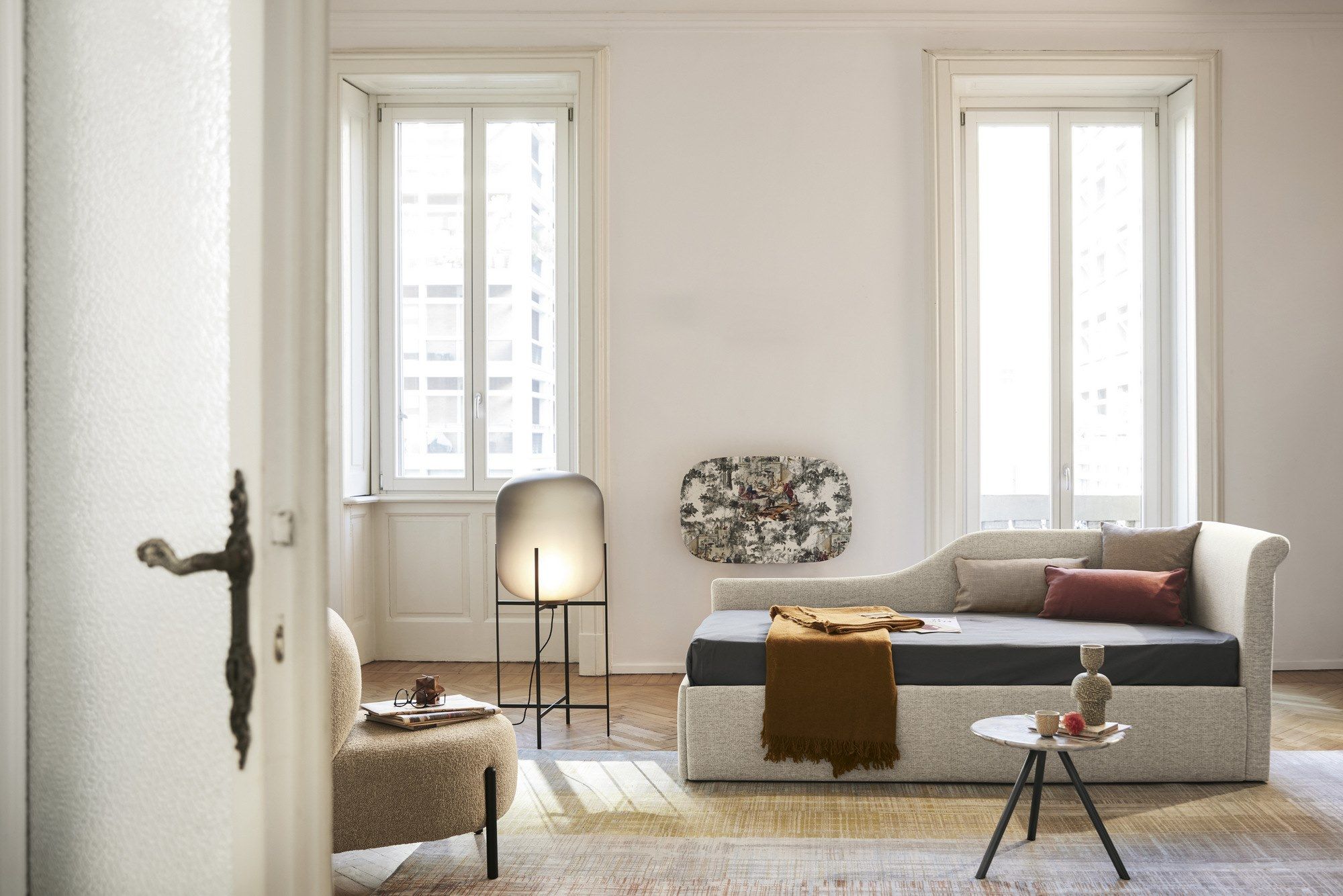 Односпальная кровать с изголовьем Bolzan Perla ARCH-00093444 - Вид №1