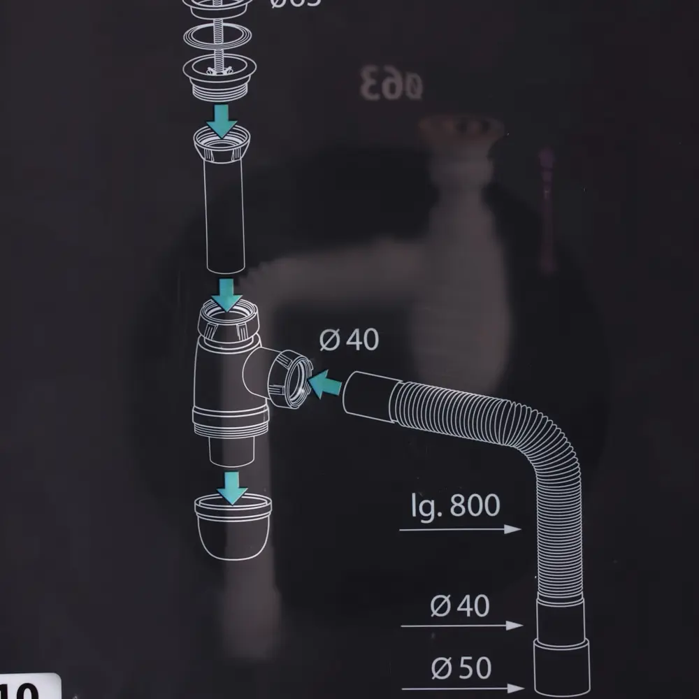 Сифон Equation для раковины с выпуском 40 мм - защита от запахов 18551054 STLM-0011273 - Вид №3