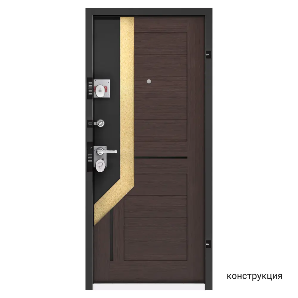 Дверь металлическая Контрол Леона, 880 мм, левая, цвет венге TOREX STLM-2062048 - Вид №11