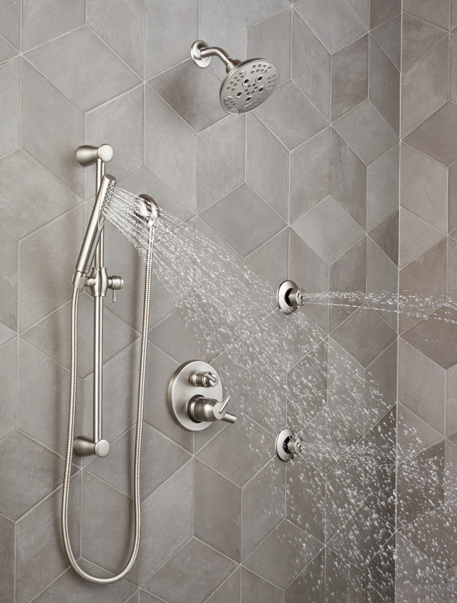 Трим клапана Contemporary Two Handle Monitor® серии 17 со встроенным переключателем на 6 положений Delta Faucet T27959-SS - Вид №2