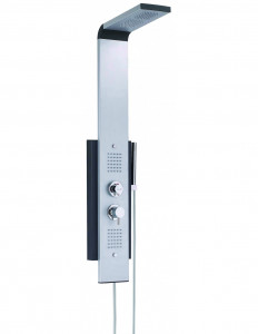 517200 000 00  Душевая стойка с гидромассажем Dune, многоструйная, алюминий и черный цвет Valentin