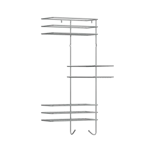 Полка настенная угловая тройная Lemer Soul 22.5x55x22.5 см металл цвет хром