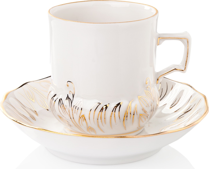 10617378 Мануфактуры Гарднеръ в Вербилках Чашка с блюдцем 100 № 1 "Сувенирная" Фарфор, Керамика 