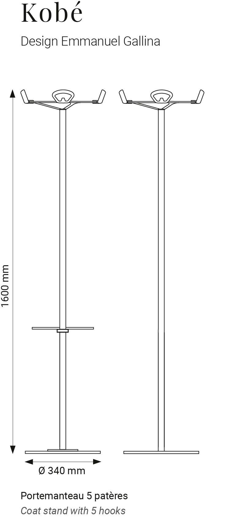 Окрашенная металлическая напольная вешалка Manade Kobé ARCH-00008087 - Вид №5