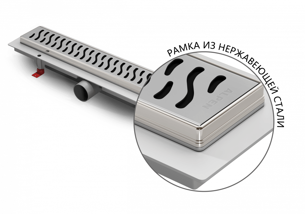 Водоотводящий желоб ALPEN Harmony ALP-850HN1 с рамкой  - Вид №4