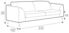 Sits Мягкий 3-х местный диван из ткани Klara sun-id-1350302 - Вид №2