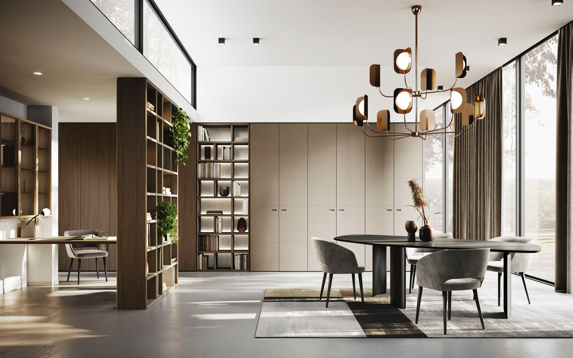 Двустворчатый навесной шкаф со стеклянной дверью Guzzini & Fontana Ellington ARCH-00031179 - Вид №1