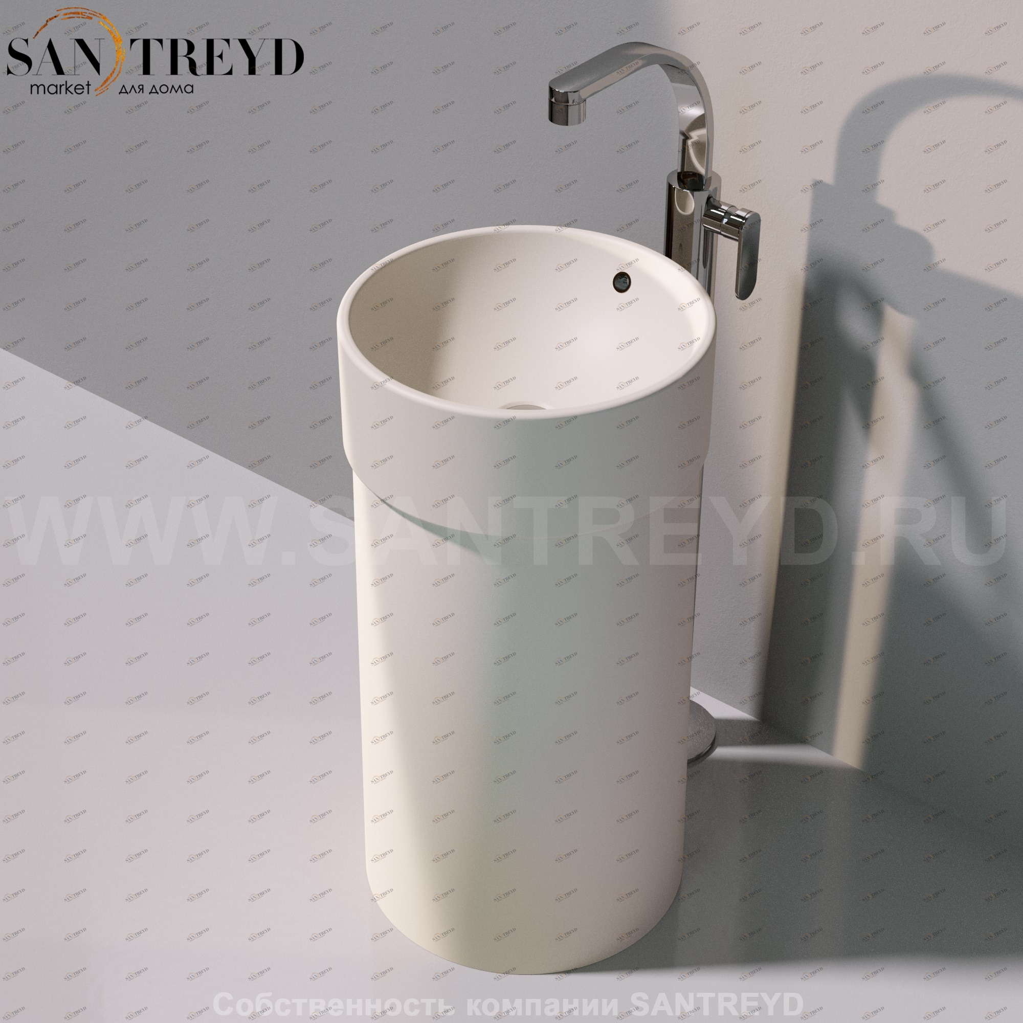 505042CCOLC9003 Напольная раковина стоящая круглая Ceramica Flaminia Twin