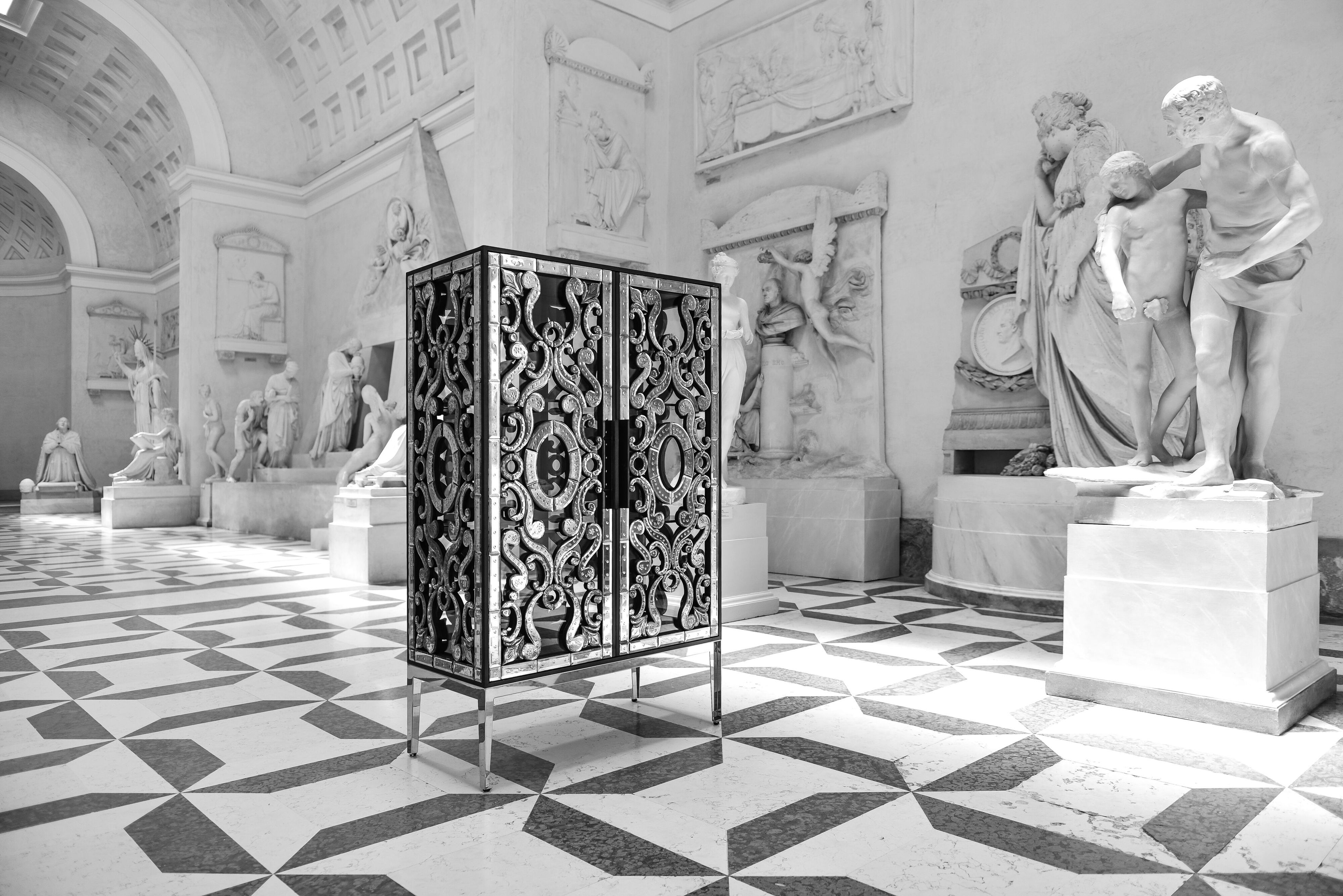 Деревянный и стеклянный шкаф с распашными дверцами ARTE VENEZIANA IBISCO ARCH-00134513 - Вид №4