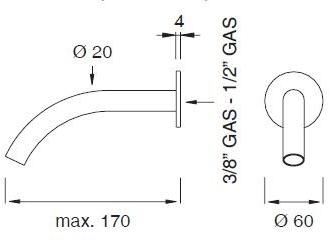 Ceadesign Настенный излив из нержавеющей стали Free ideas Fre52 - Вид №1