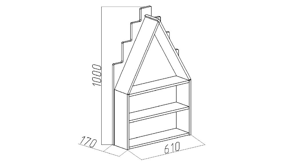 Полка-домик детская "Амстердам-1" МАНДАРИН АМСТЕРДАМ 179548 Красный Santreyd  - Вид №3