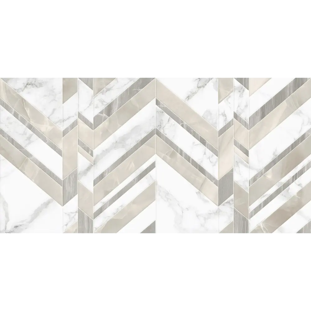 Плитка настенная Marmo Bianco Chevron 30х60 см 1.44 м² цвет белый 82794799 STLM-2114857 Golden Tile