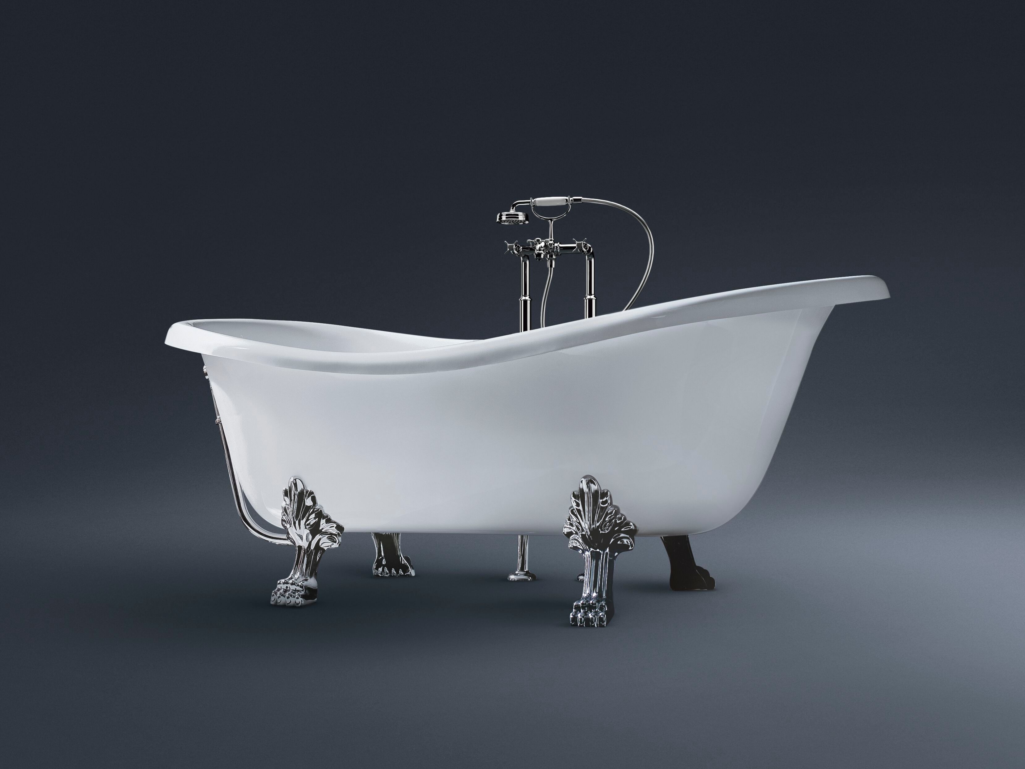 Ванна в центре овальной комнаты на ногах Gruppo Treesse мебель для ванной комнаты-отдельно стоящие ванны ARCH-00036171 - Вид №4