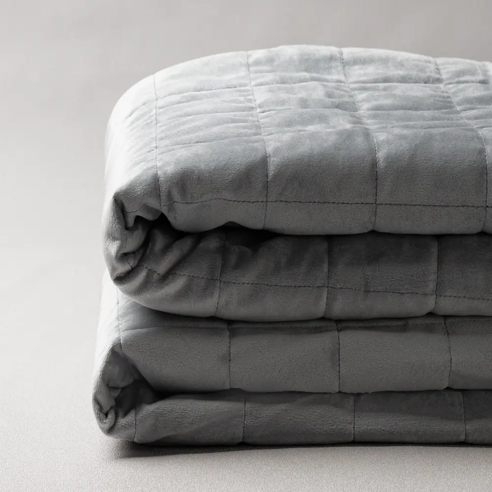 INSPIRE Покрывало Etna велюровое серое 240×220 см 89334841 STLM-1565904 - Вид №1