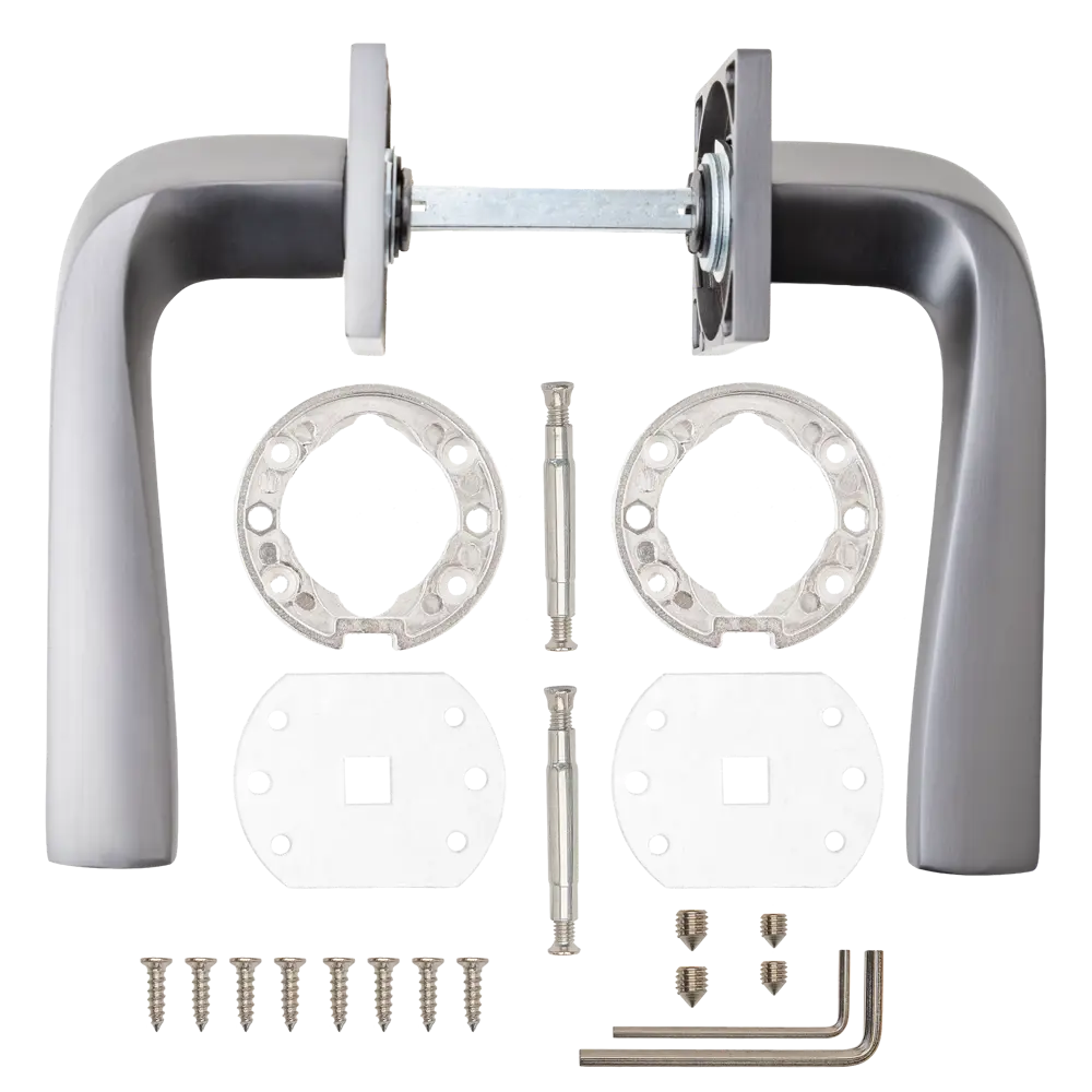 Дверная ручка на розетке Armex H-30117-A без запирания цвет графит STLM-2083149 - Вид №2