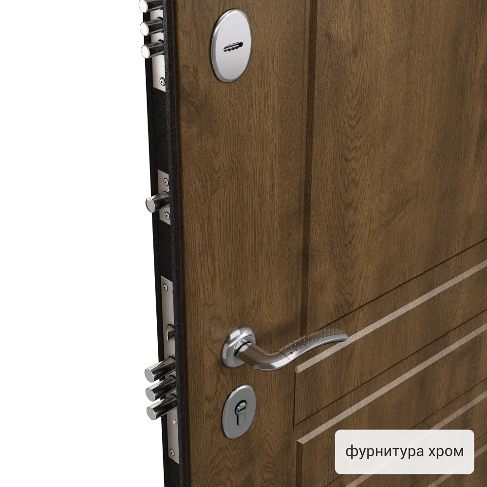 Дверь входная металлическая Страйд, 860 мм, левая, цвет летиция орех РР TOREX STLM-2116704 - Вид №2
