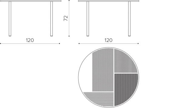 NE 120 Outdoor table 120x120 True Design Neo - Вид №1