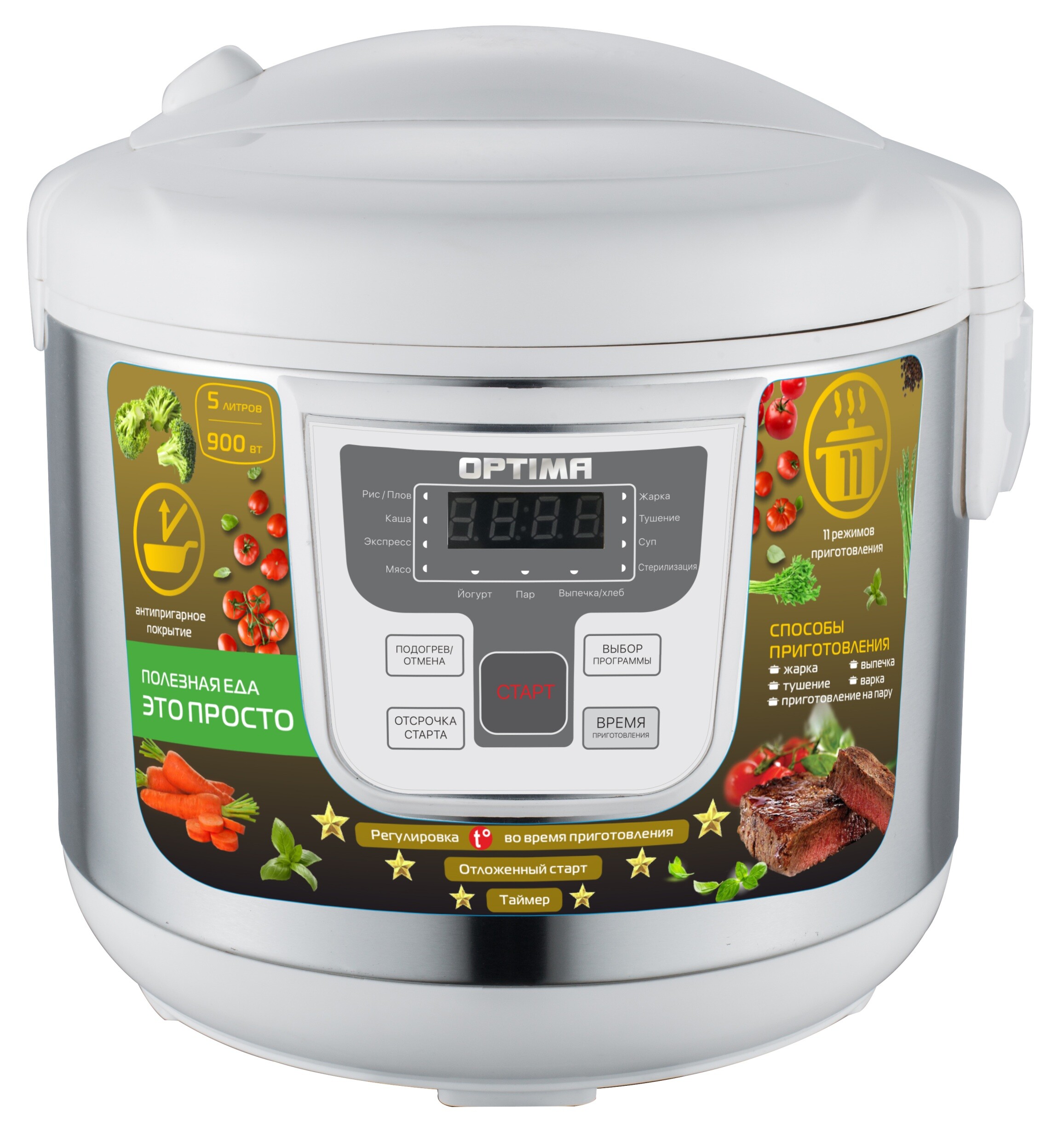 8196544 Мультиварка OPTIMA MC-5101 белый STDN-0117546