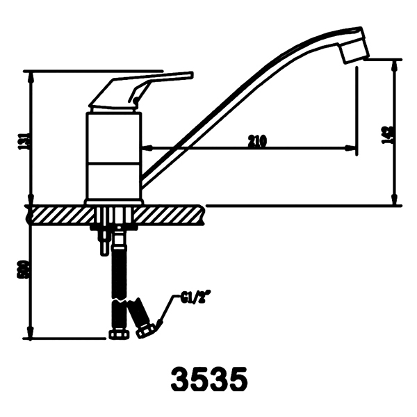 Смеситель для кухни San Fonte 3535-G09 дл.излив 3535-G09 11161115 - Вид №1