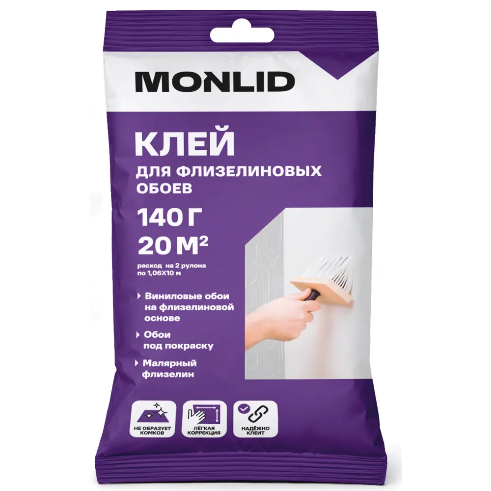 Клей для флизелиновых и виниловых обоев MONLID 20 м² STLM-2208268