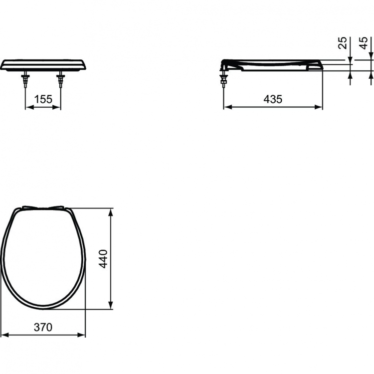 W303001 Сидение и крышка с функцией плавного закрытия ECCO- Ideal Standard EUROVIT - Вид №3