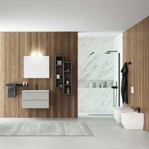 Деревянный шкаф для умывальника с выдвижными ящиками