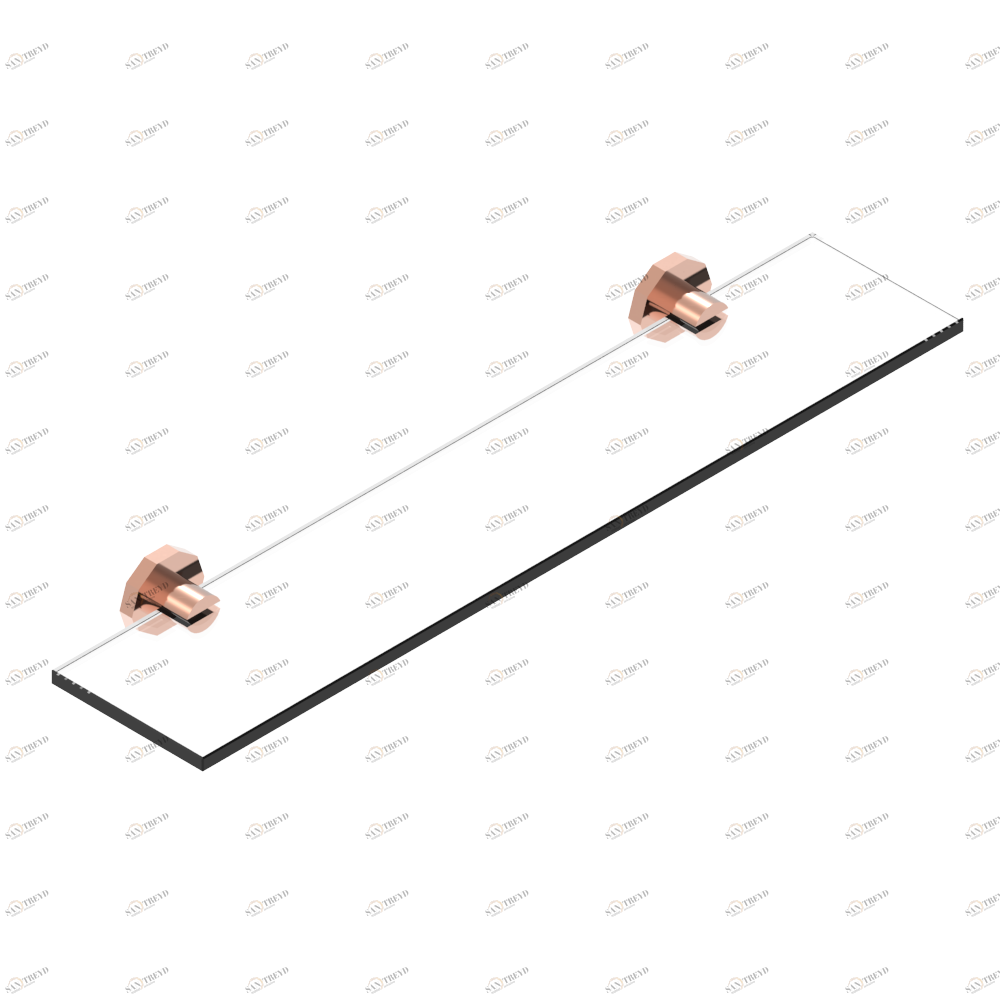 G8A-564 Полка стеклянная 60 cм с кронштейнами Thg-paris Les Ondes Розовое золото G8A-564 CAT.F