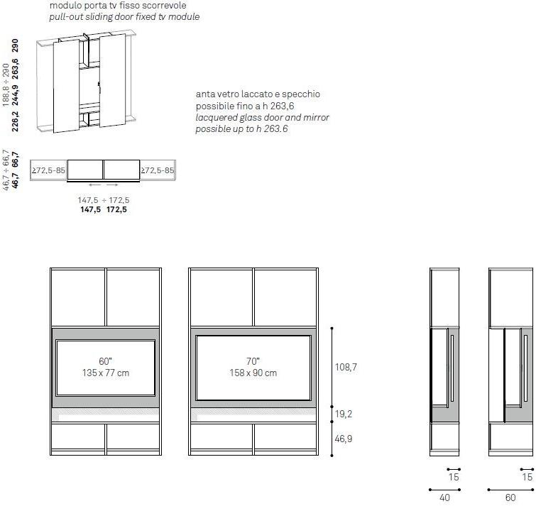 Caccaro Гардероб с фиксированной тумбой под телевизор Core sun-id-1382466 - Вид №7