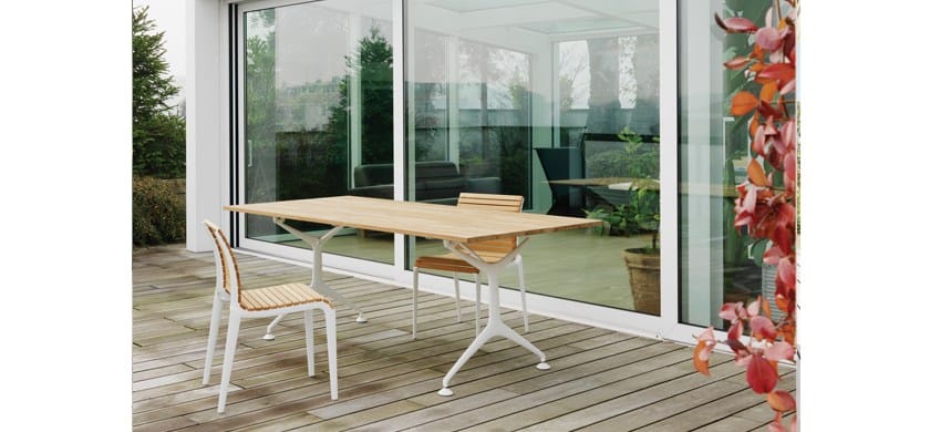 Алюминиевый и деревянный штабелируемый садовый стул Alias Tech Wood ARCH-00016974 - Вид №1