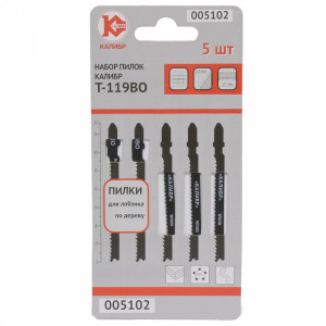 38498 Калибр Пилки для лобзика  Набор пилок Калибр Т119ВO (арт.005102)