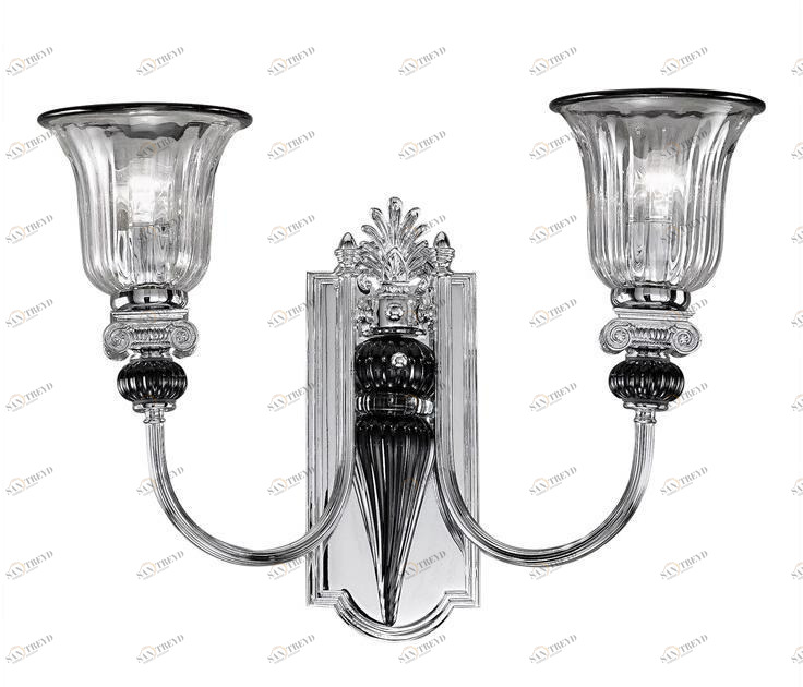 Possoni Illuminazione Бра из хрома с прозрачным и черным кристаллом Nives 27377/a2 