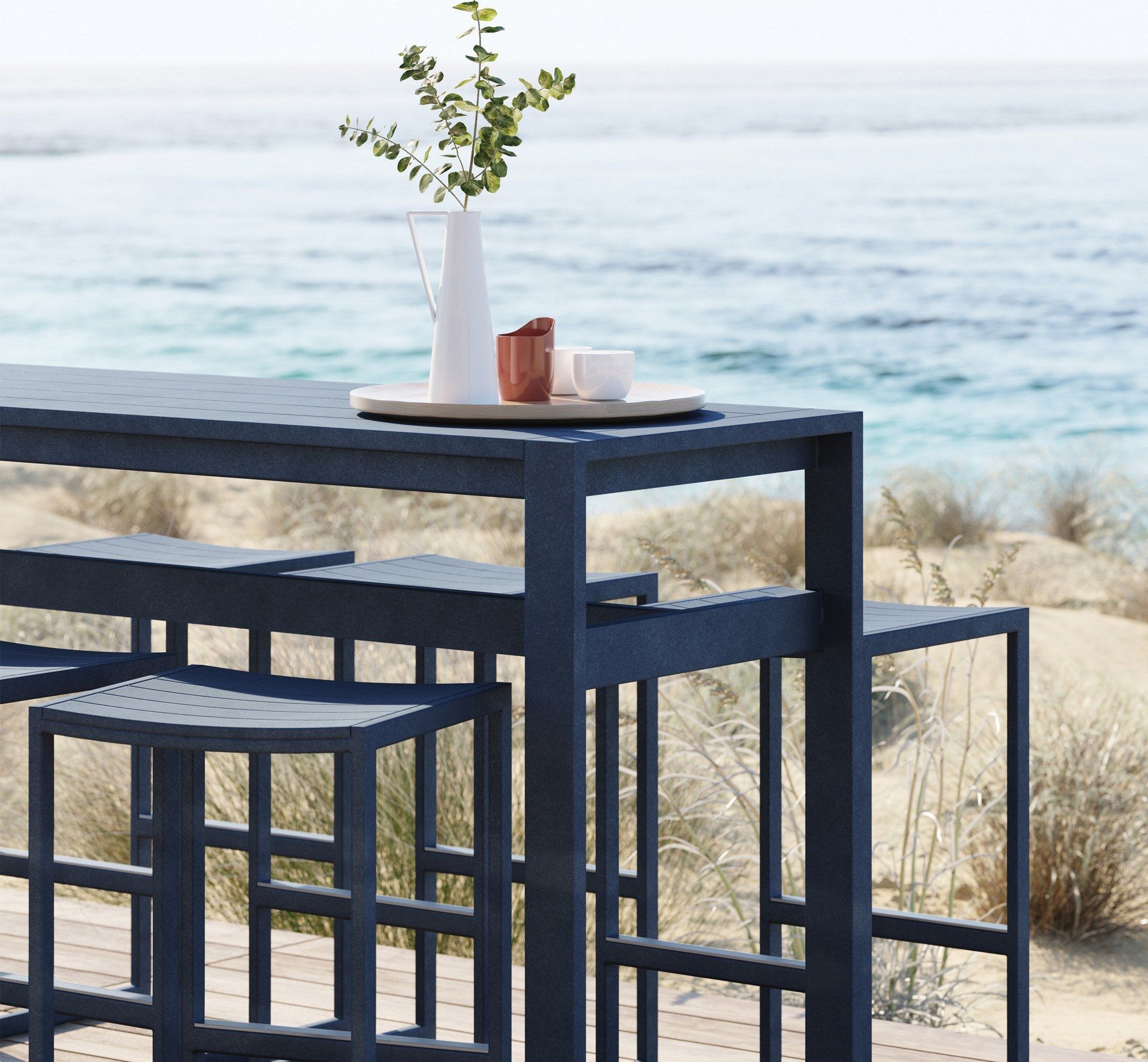 Высокий прямоугольный алюминиевый стол с порошковым покрытием Case Eos ARCH-00082338 - Вид №15