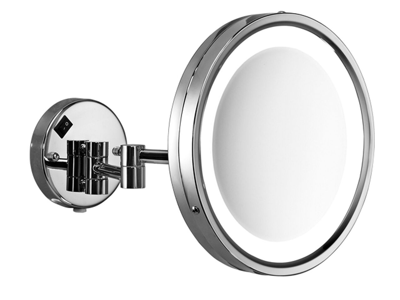 Круглое увеличительное зеркало из нержавеющей стали со встроенным настенным освещением GEDY VINCENT ARCH-00006402
