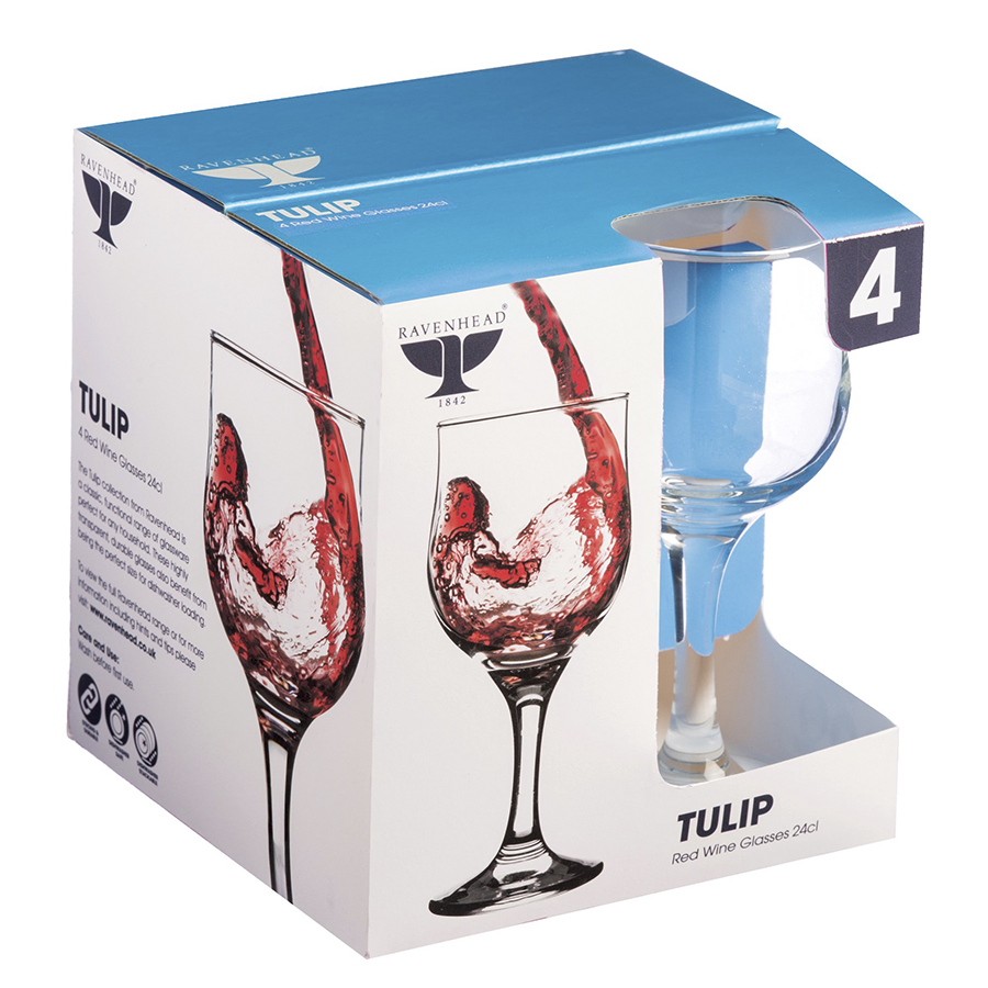 R0041.291 Набор из 4 бокалов для красного вина tulip 240 мл Ravenhead  - Вид №5