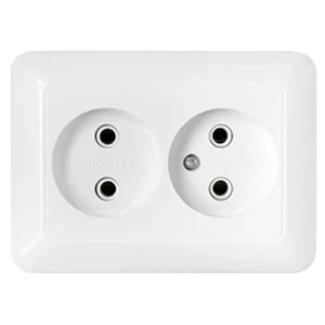 90612320 Розетка двойная встраиваемая Bylectrica Паритет РС16-301 цвет белый STLM-1111733