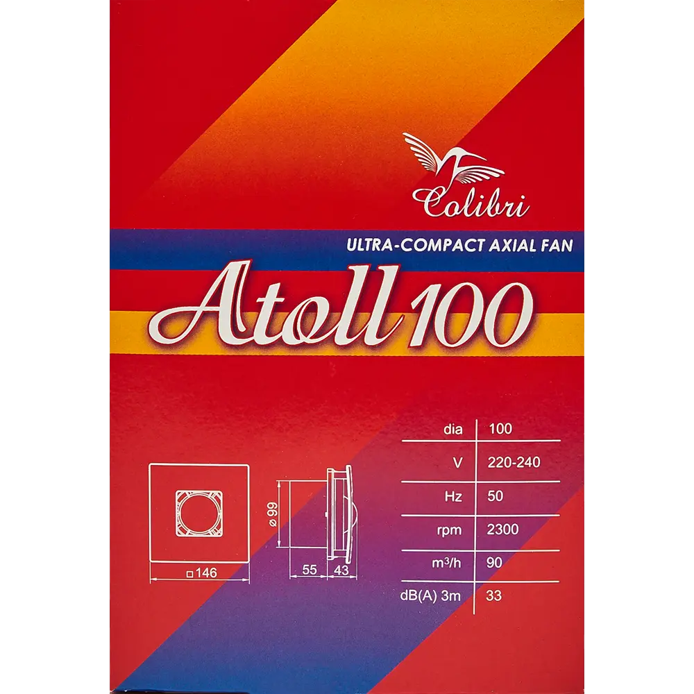 Вентилятор осевой вытяжной Вентс Atoll D100 мм 33 дБ 90 м³/ч цвет белый STLM-2049765 - Вид №4