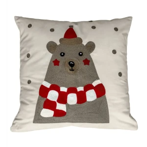 Декоративная подушка LINEN WAY Мишка 45×45 см кремовый 89434262