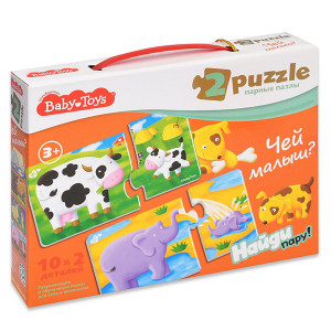 TD02514 BABY Пазлы макси парные "Чей малыш?", (20 эл.) Baby Toys