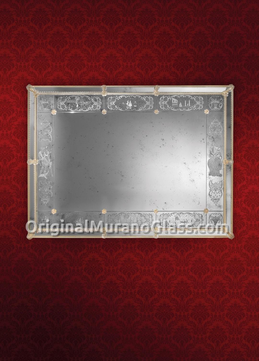 841 ORIGINALMURANOGLASS Венецианское зеркало Falier - муранское стекло OMG  см  - Вид №1