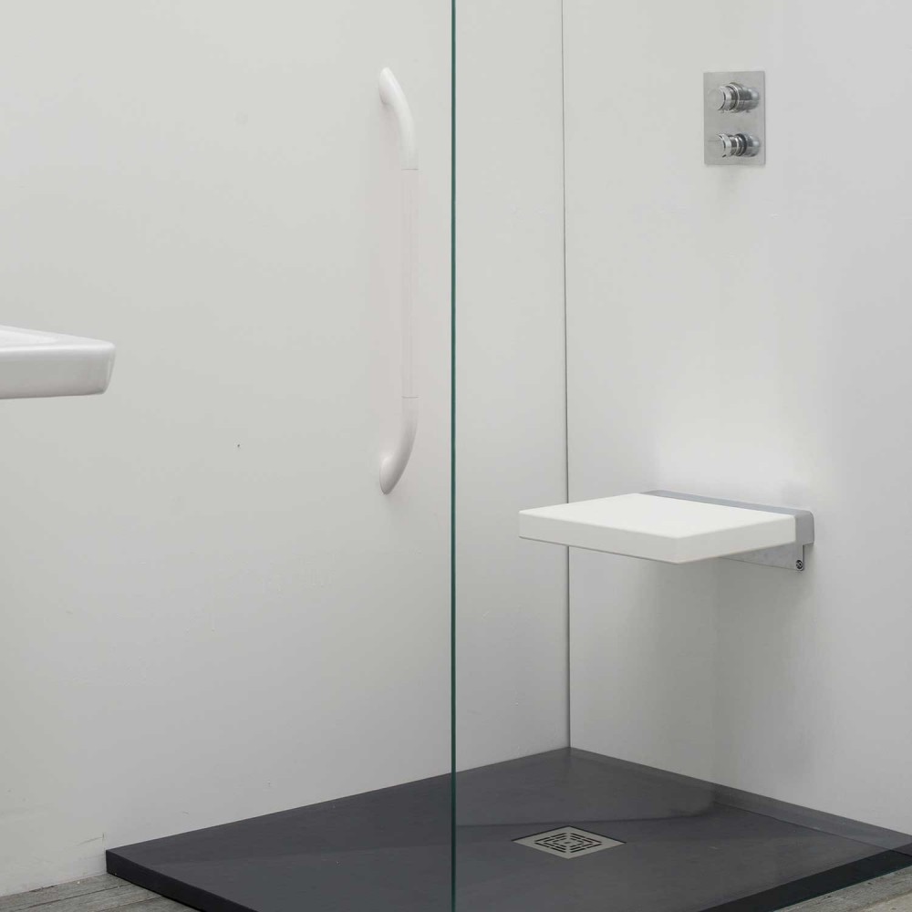 ST-SEDGREVER Life Design Sedile doccia a parete in poliuretano morbido ripiegabile di colore bianco. Collezione STYLE  Антрацит 