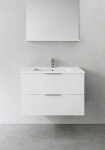 1390233 Шкаф Для Умывальника Компактная Форма Белый Матовый 800 Hafa  Белый