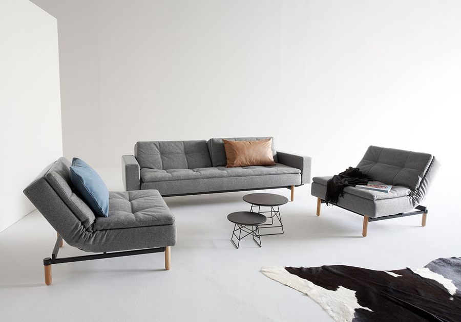 Кресло раскладное Dublexo с ножками из светлого дуба, тёмно-серое Innovation Living 741051563LG721 - Вид №4