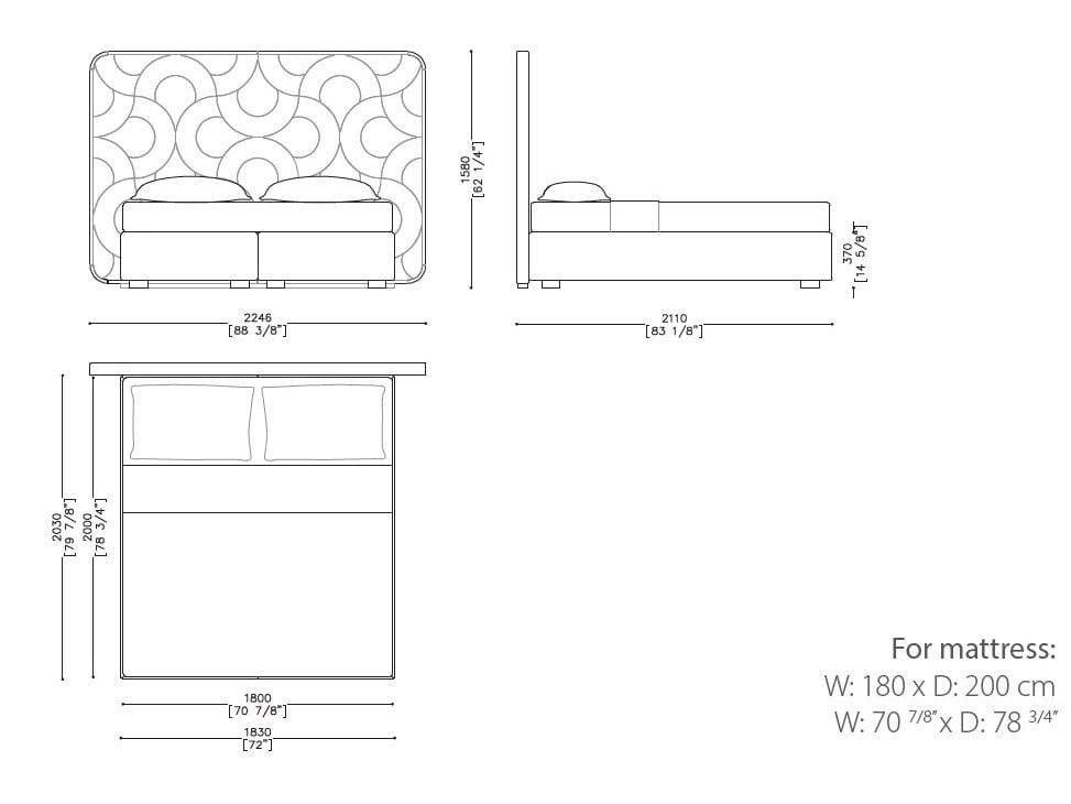 Кожаная мягкая кровать с высоким изголовьем Sicis Amidele ARCH-00048017 - Вид №4