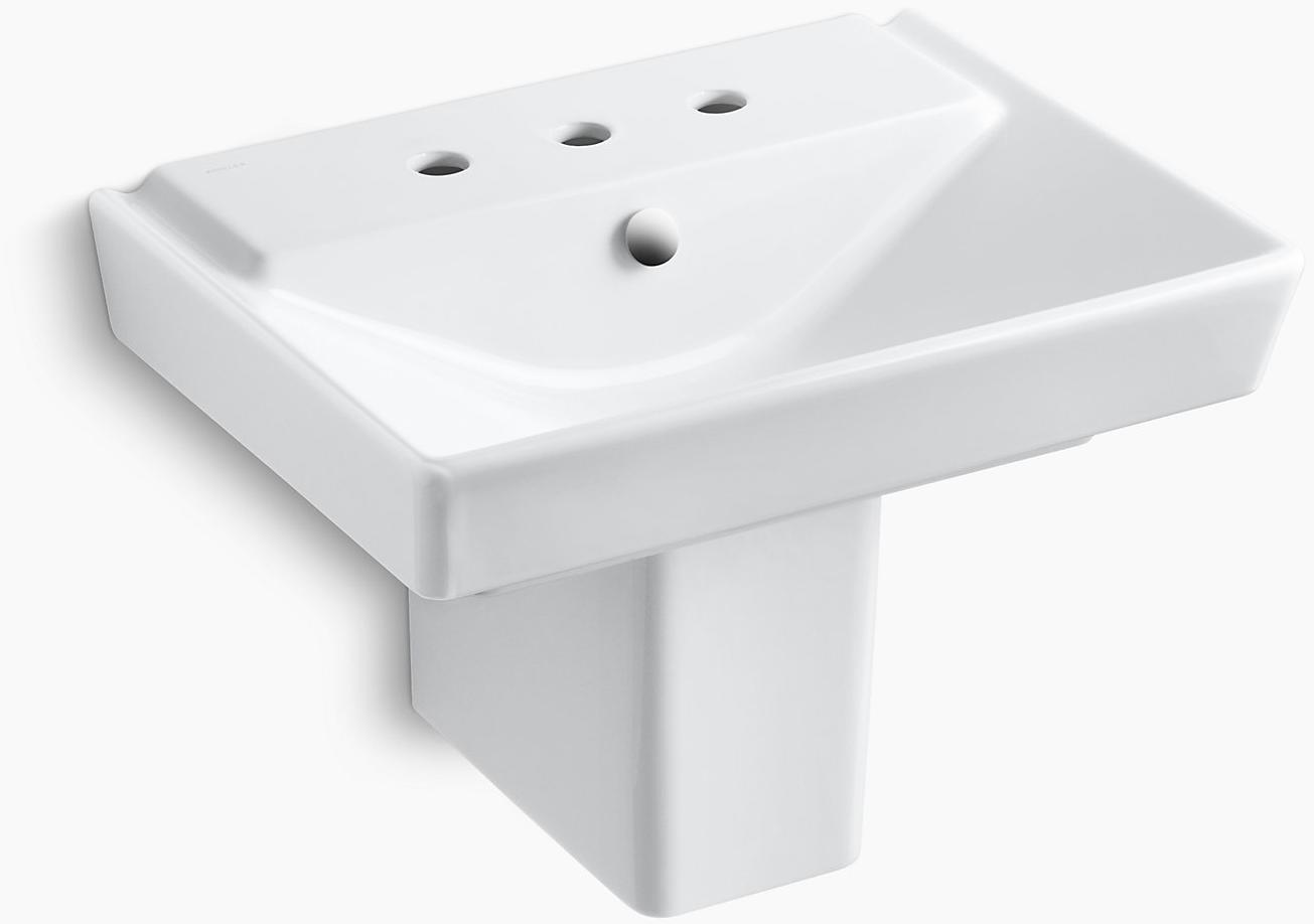 K-5150-8-0 Подвесная раковина настенная прямоугольная Kohler  белая 