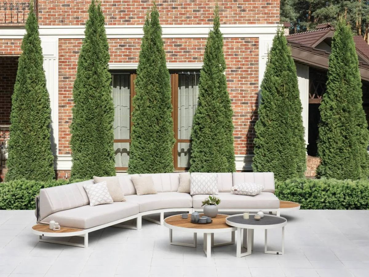 Тканевый изогнутый модульный садовый диван MAMAGREEN Munia ARCH-00016801 - Вид №1